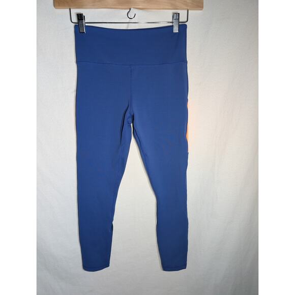 Zyia Active Womens Capri Leggings Sz 6-8 Blue Neon Orange Pockets Athleisure - Picture 5 of 6